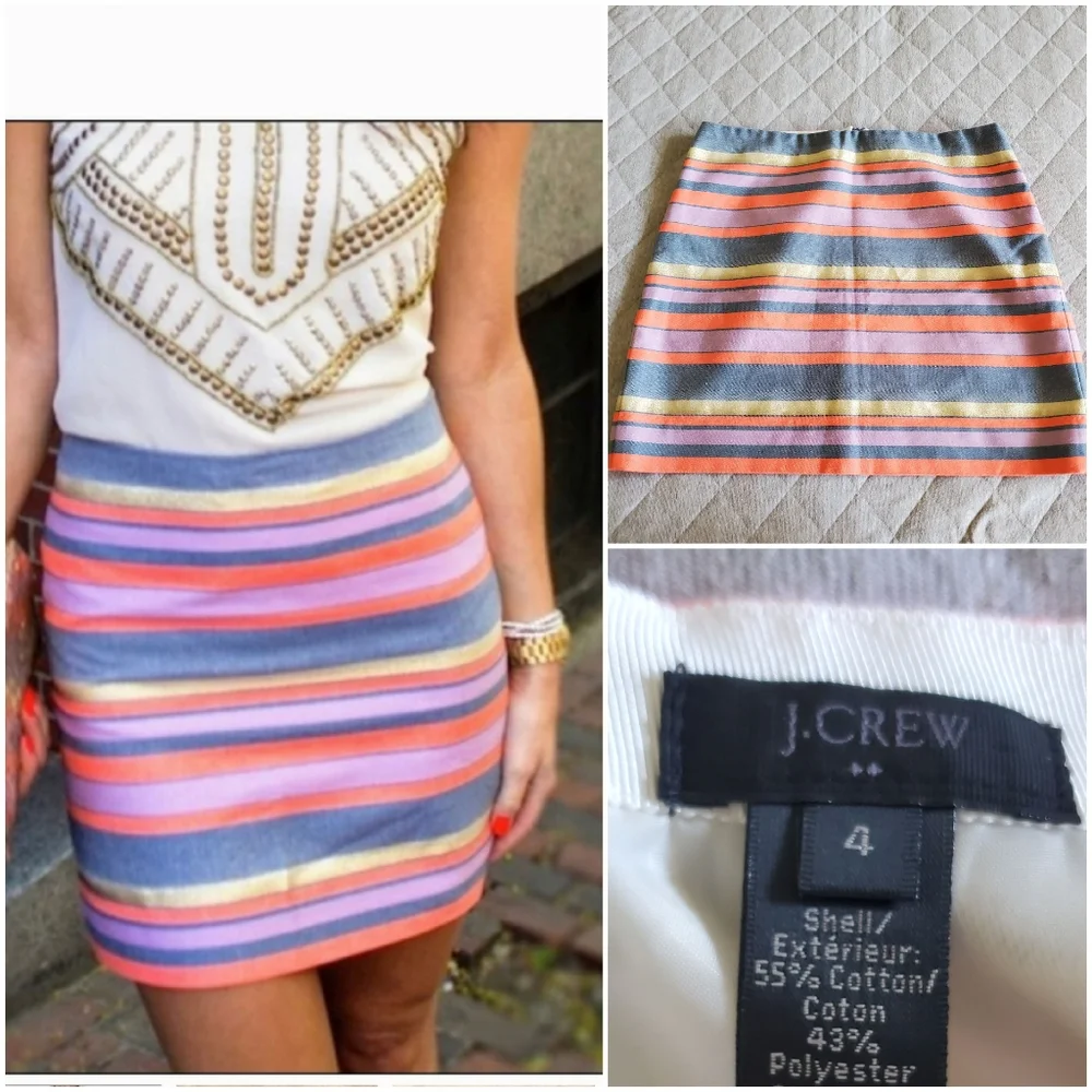 ⭐4/$20‎ J Crew Striped Mini Skirt